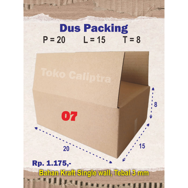 

Kardus Packing 07 PLT (20 x 15 x 8) Cm