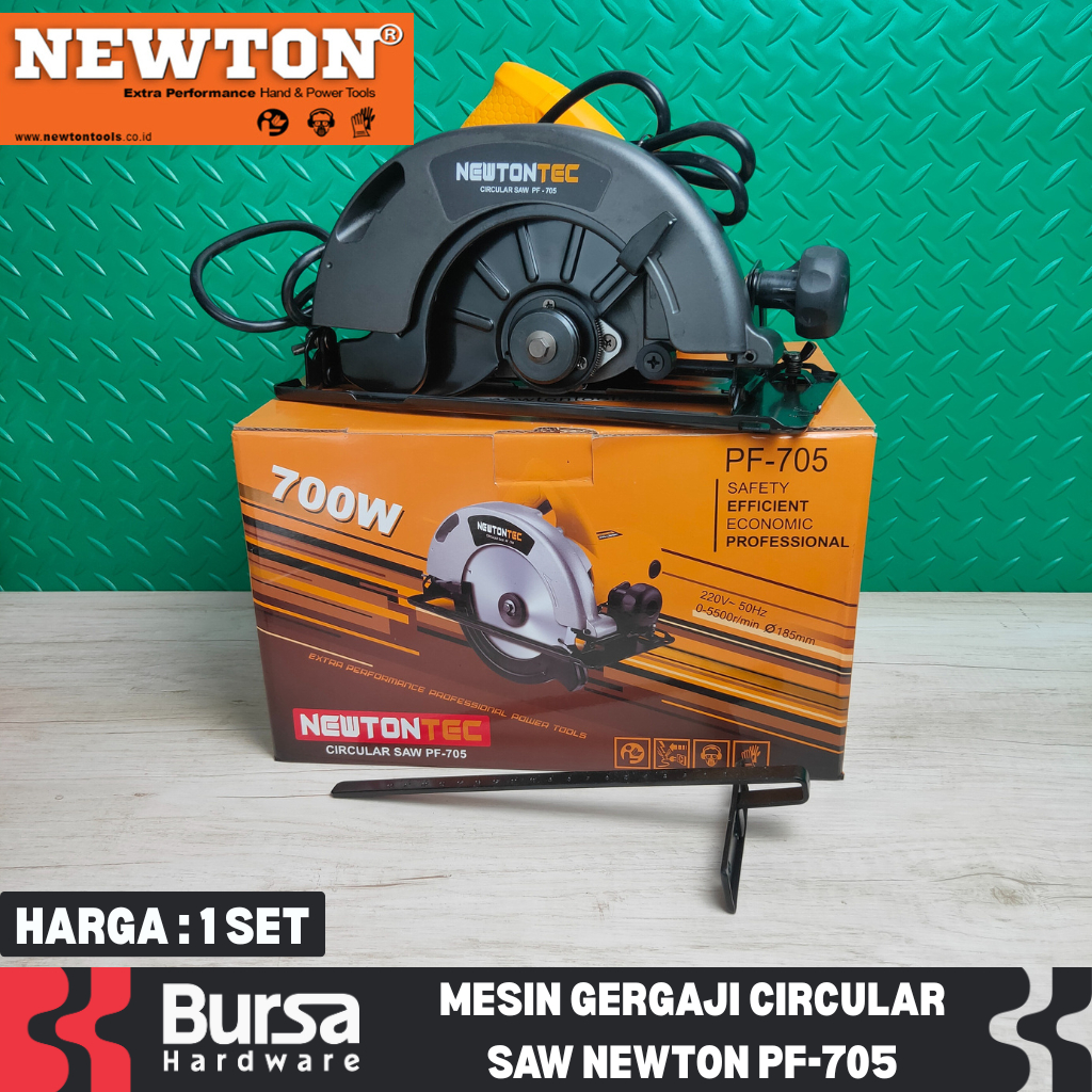 Newton PF 705 Mesin Circular Saw 7 Inch 185mm Mesin Gergaji Potong Belah Kayu Listrik 700 W
