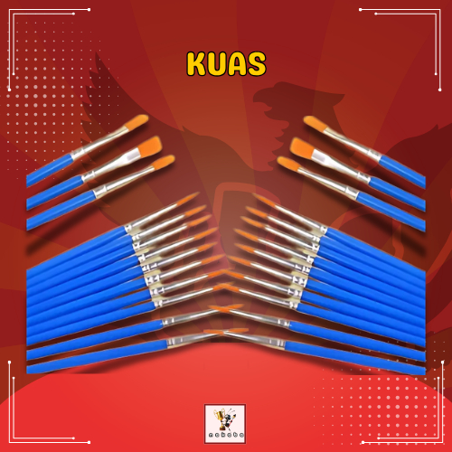 

Kuas Lukis Nylon Ujung Rata & Lancip untuk Cat Air Akrilik Minyak Kanvas