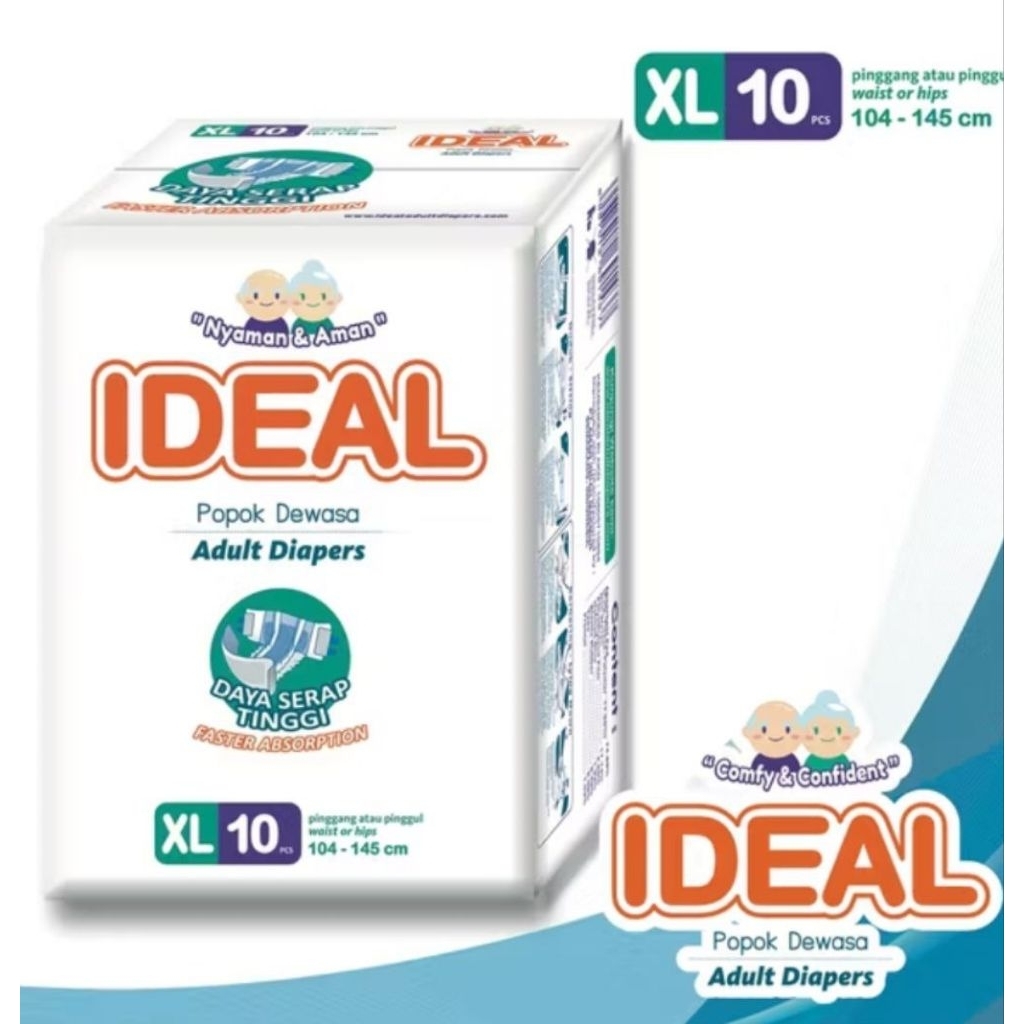 

DEAL Popok Dewasa Tipe Perekat size XL10 - Breathable, Daya Serap Tinggi, Anti Iritasi dan Anti Bakteri