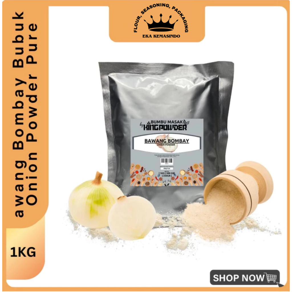 

Onion Powder Pure 100% / Bawang Bombay Bubuk 1kg / 500gr / 250gr / 120gr / Bubuk Bawang Termurah