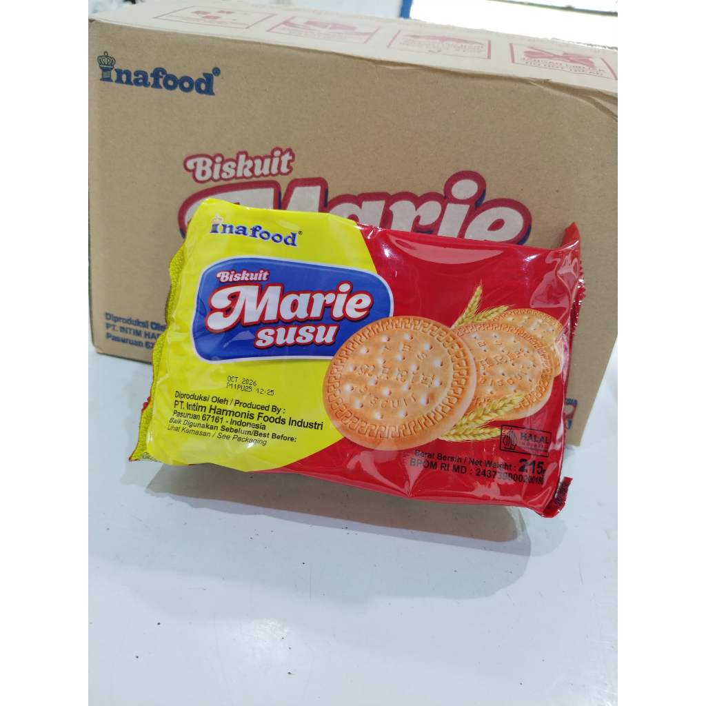 

Inafood Marie Susu 215g - 1 DUS ISI 10 PAK (KARTONAN)