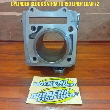 CYLINDER BLOK SATRIA FU 150 LINER LUAR 72 TANPA COAK CRANKCASE ~BOYRENK RACING