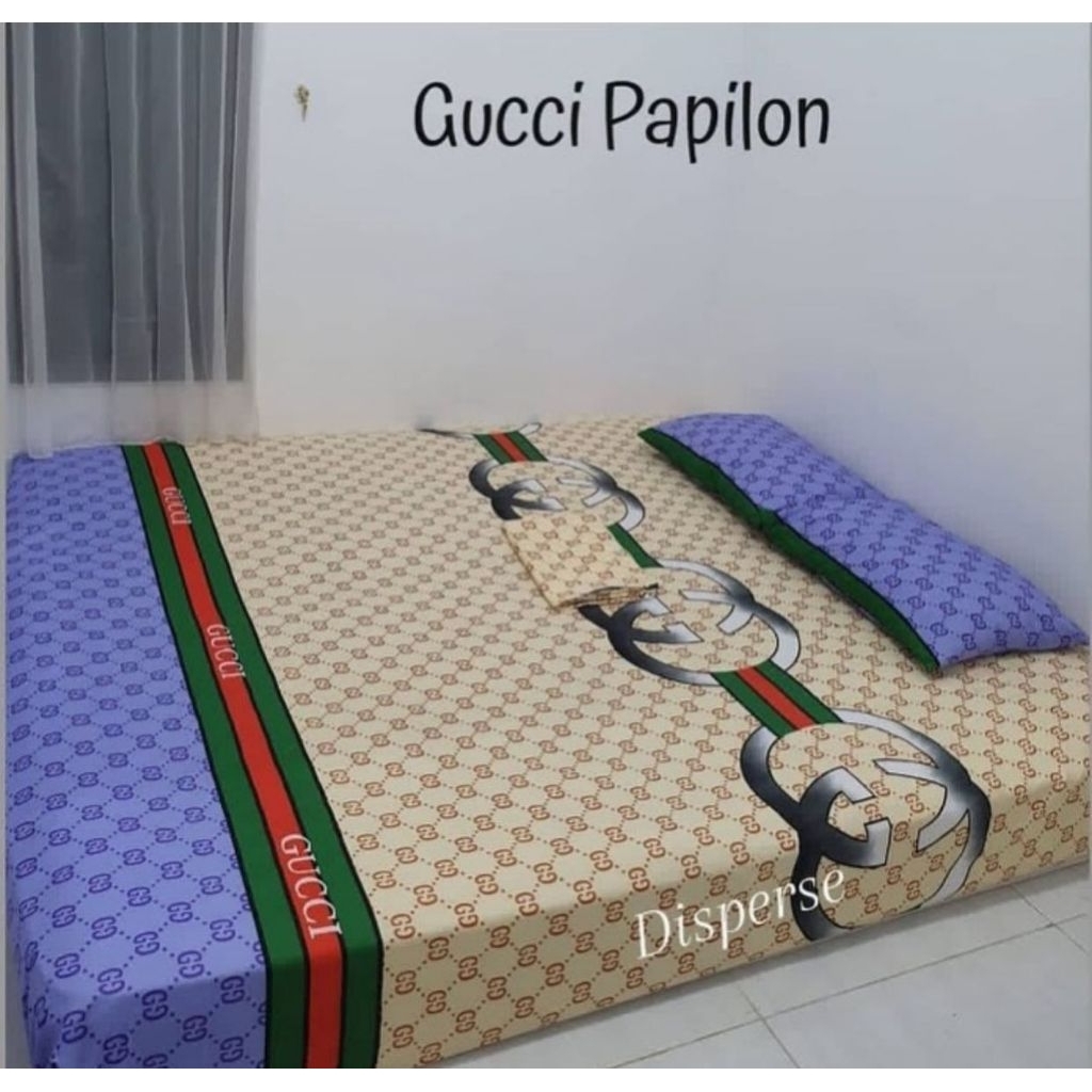 Vito - Bisa COD Sprei 90/100/120/140/160/180/200 Small Single Queen King Set Motif BRAND GUCI GUCCI 