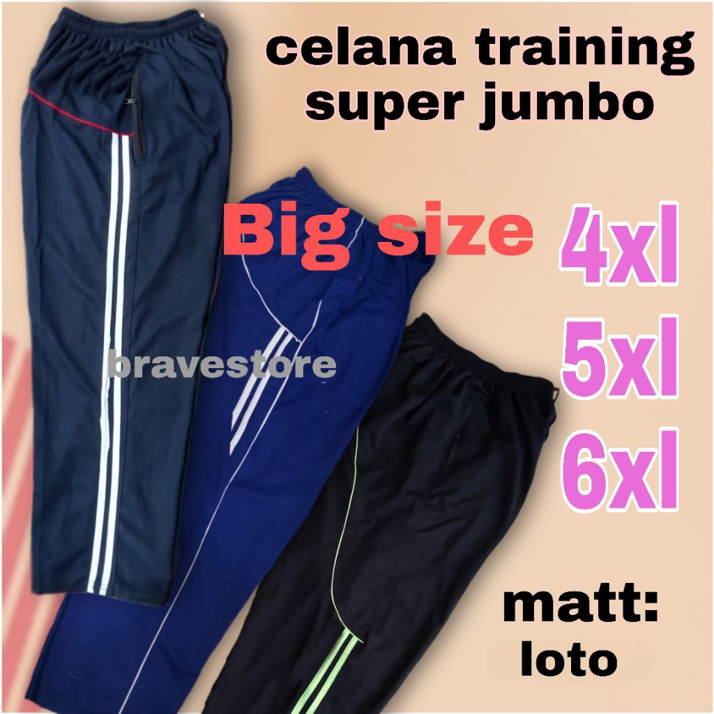 Celana training Super jumbo/Big size xxxxxL pria wanita