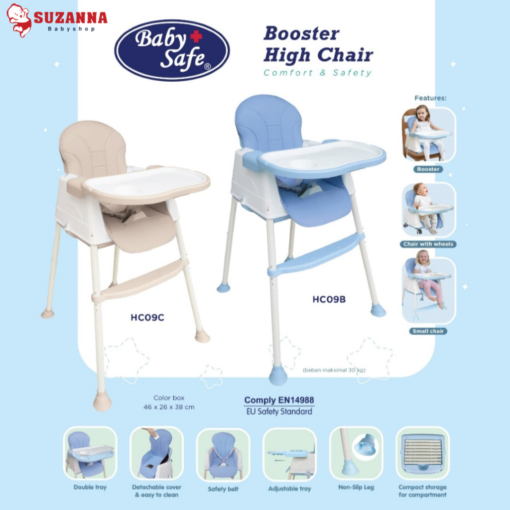 BABY SAFE Booster High Chair / BabySafe Kursi Makan Bayi