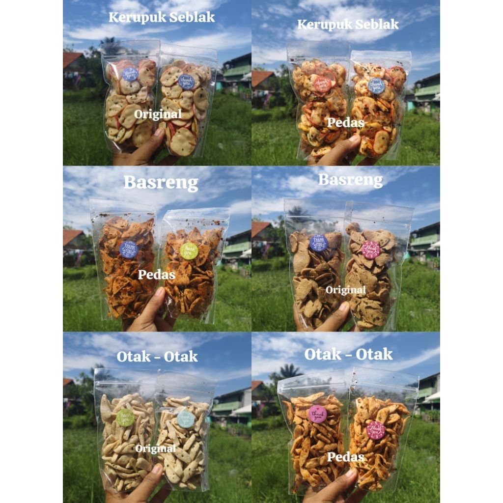 

Snack AJ Kripik Basreng, Usus, Makaroni, Kerupuk seblak, Otakotak, Pisang Coklat