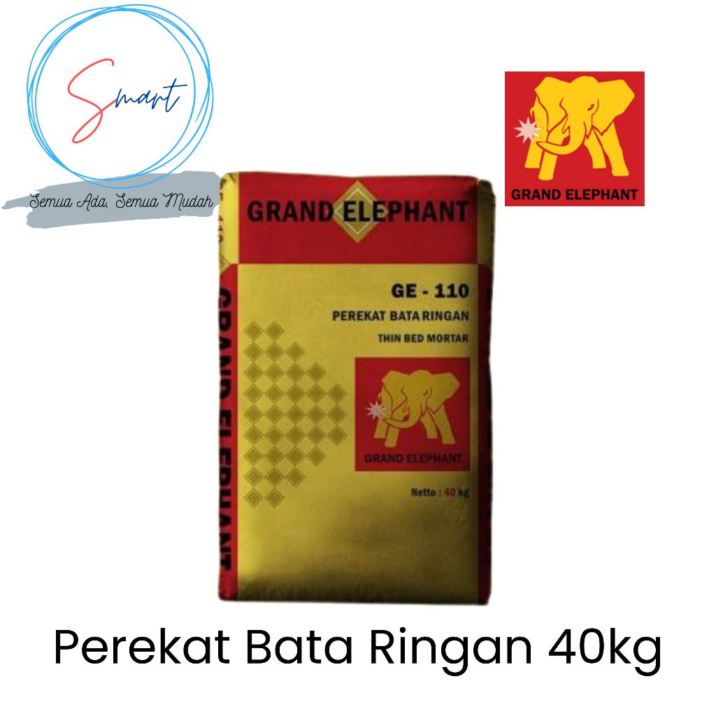 GRAND ELEPHANT 40 Kg Semen Instan Perekat Bata Ringan Thinbed Mortar GE-110 40Kg