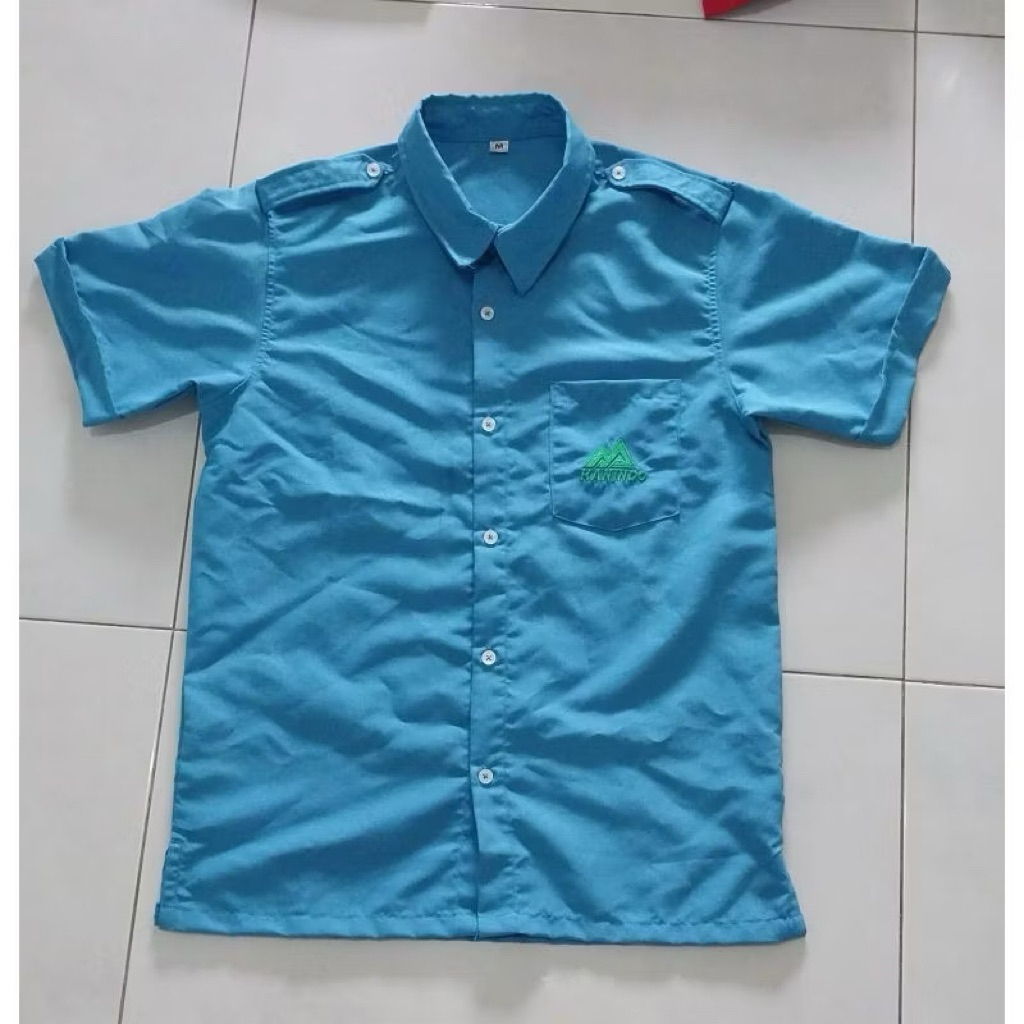 BAJU SERAGAM PABRIK KANINDO PRIA baju kerja warna biru seragam kerja pria seragam pabrik garment