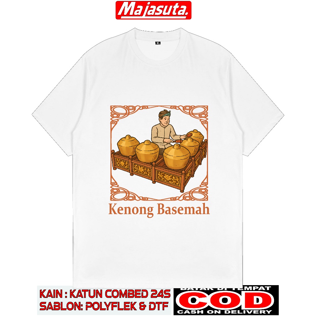 KAOS PALEMBANG DESAIN 8 KENONG BASEMAH BAHAN KATUN COMBED 24S TEBAL ADEM DAN HALUS BISA COD