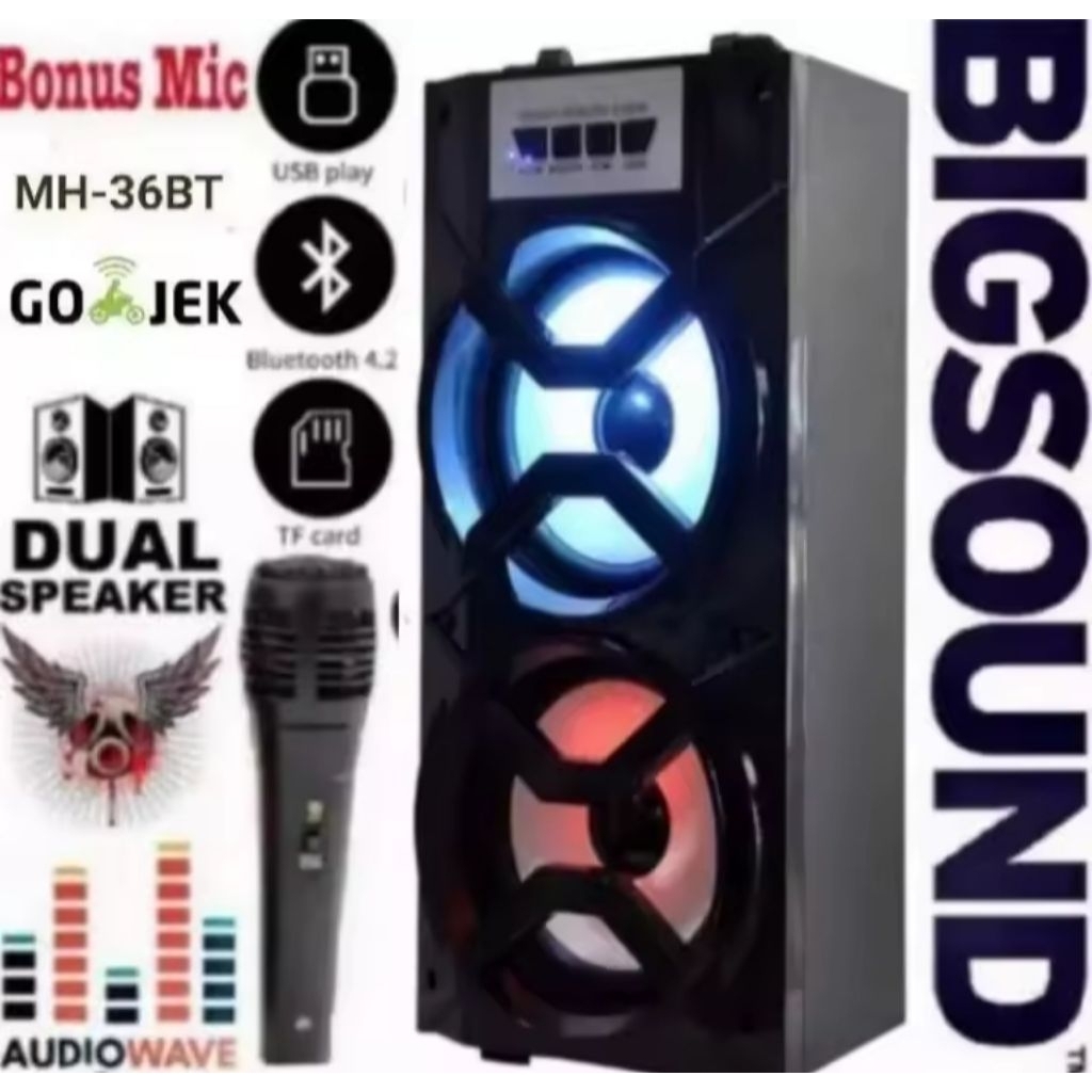 SPEAKER BLUETOOTH YC-801/MH-38BT GRATIS SX-3009 MIC WIRELESS SPEAKER SX-5005 PORTEBEL XTRAA BASSSS S