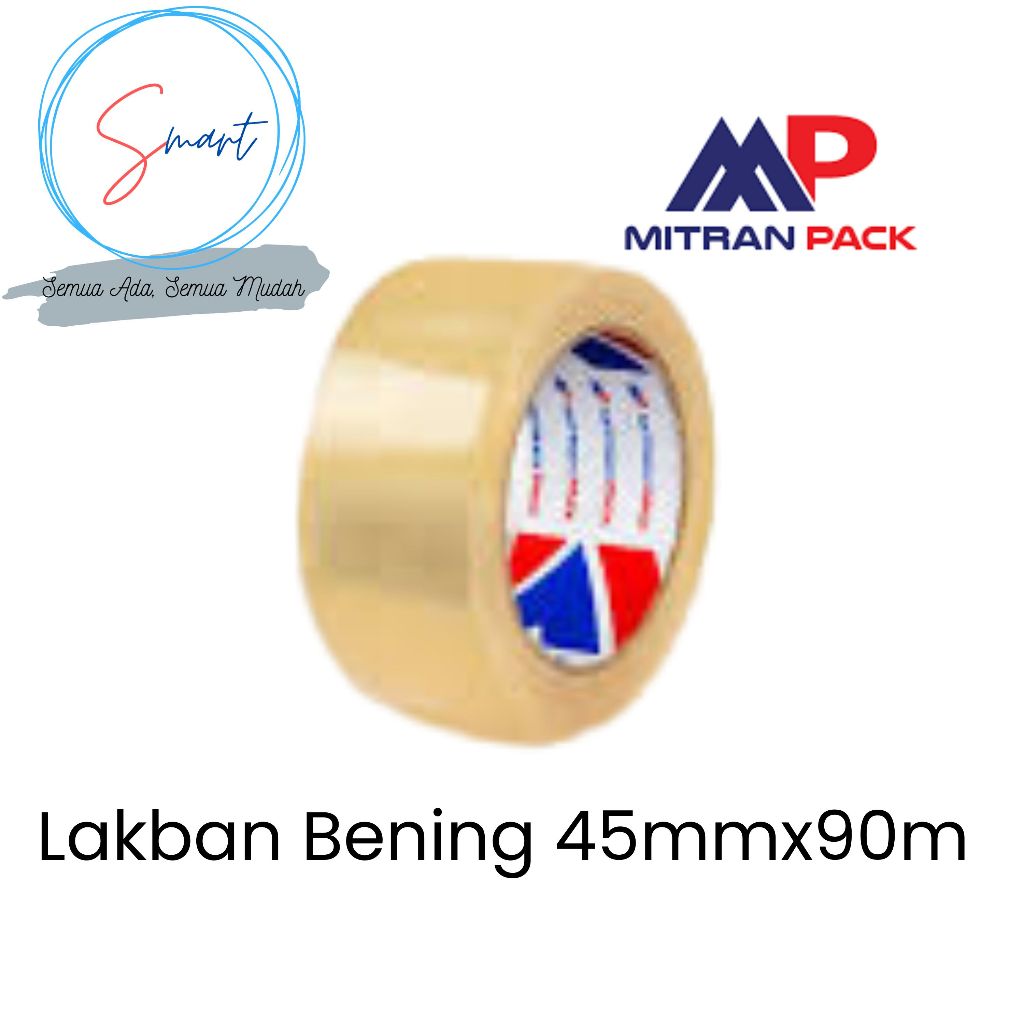 

MITRAN PACK Lakban Bening 45mm x 90meter Selotip Perekat Karton Kardus Packing Ekonomis 45mmx90meter