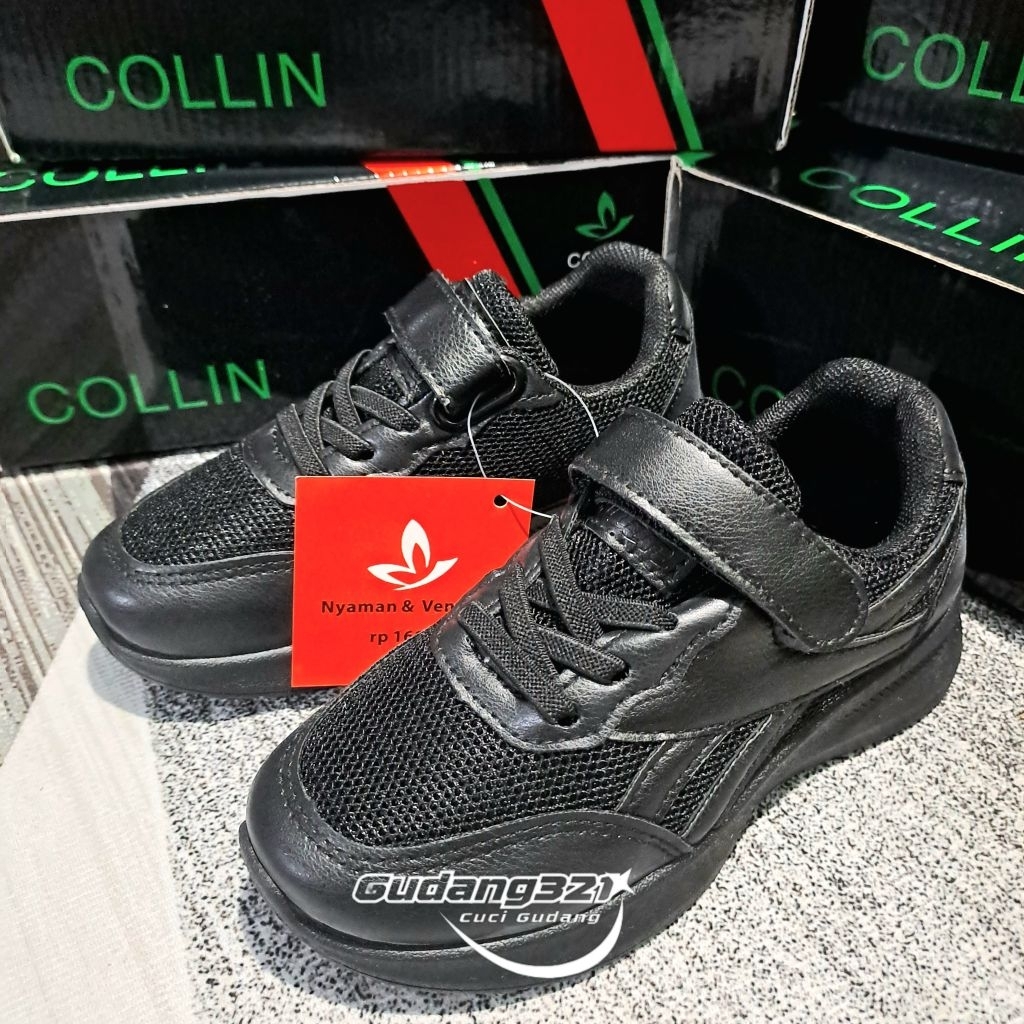 NEW SEPATU COLLIN / SEPATU ANAK LAKI - LAKI DAN PEREMPUAN / SEPATU SEKOLAH IKAT COMBI PEREKAT / HARG