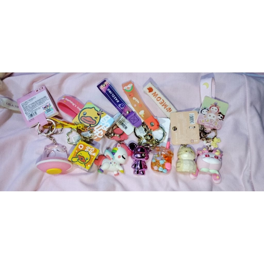 For Sale Limited Gantungan Kunci / Keychain with HandStrap : Ufo, Rubik Duck, Unicorn, Baimao Glossy
