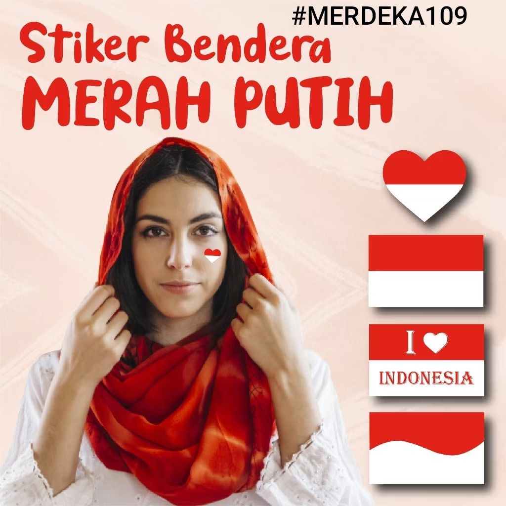 

STIKER PIPI STICKER TEMPELAN PIPI MERAH PUTIH I LOVE INDONESIA 1 PAK ISI 24 PCS HIASAN 17 AGUSTUSAN