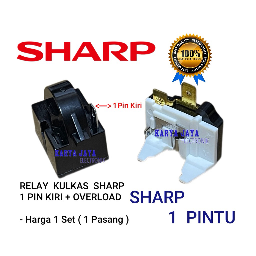1 Set Relay 1 Pin Kiri Overload Kulkas Sharp 1 Pintu / Relay Kulkas Sharp 1 Pintu
