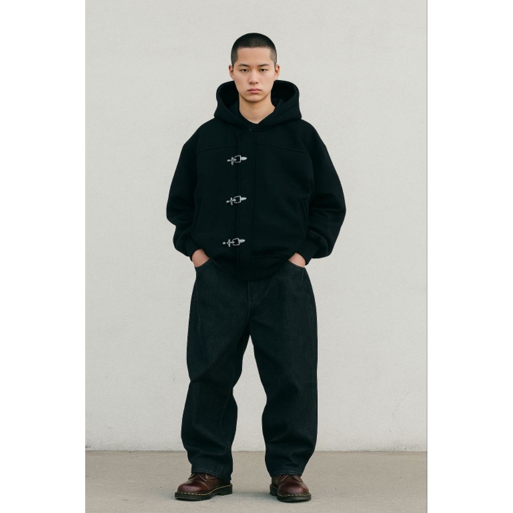 Cause Alter Hoodie Zipper Fireman Clasp Black
