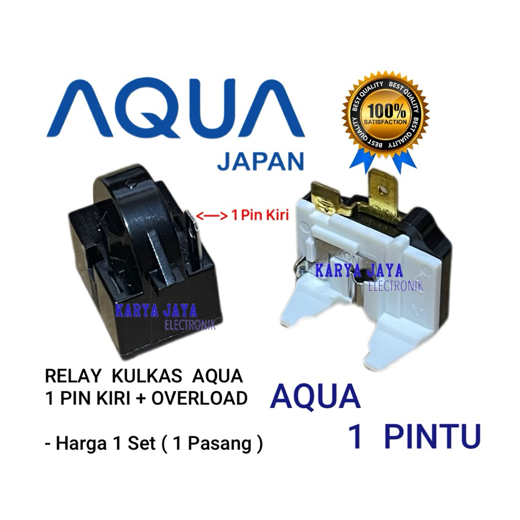1 Set Relay 1 Pin Kiri Overload Kulkas AQUA 1 Pintu / Relay Kulkas AQua 1 Pintu