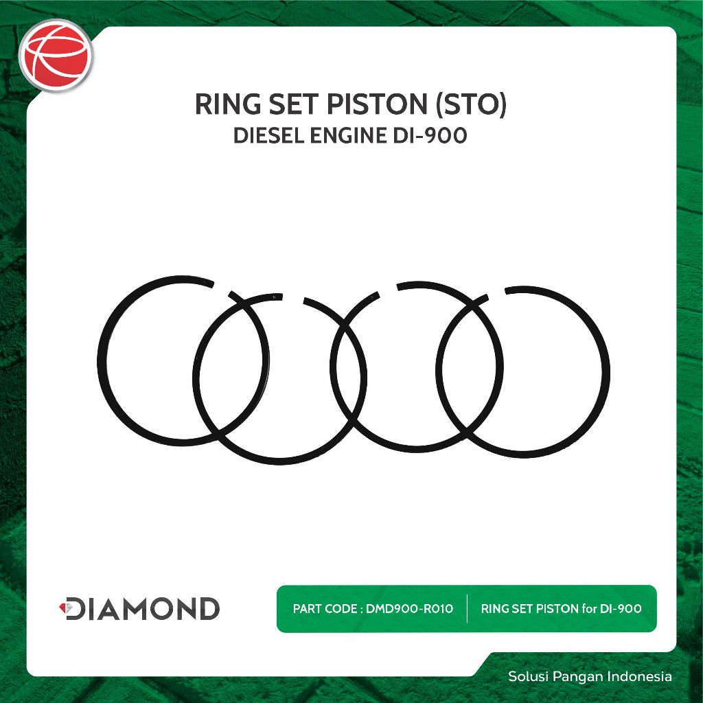 RING SET PISTON (STD) / SPAREPART FOR DIAMOND DIESEL ENGINE DI 900 / MESIN DIESEL 9HP / MESIN SOLAR