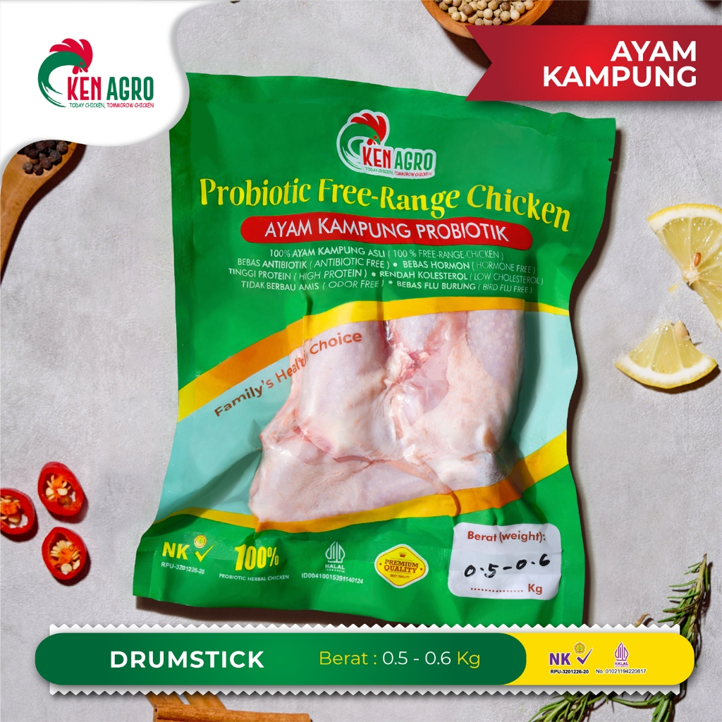 

Ken Agro Ayam Kampung Probiotik Drumstick Paha Bawah 0.5-0.6 kg Frozen
