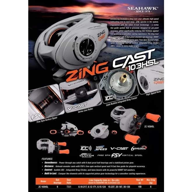 Reel BC seahawk ZING CAST