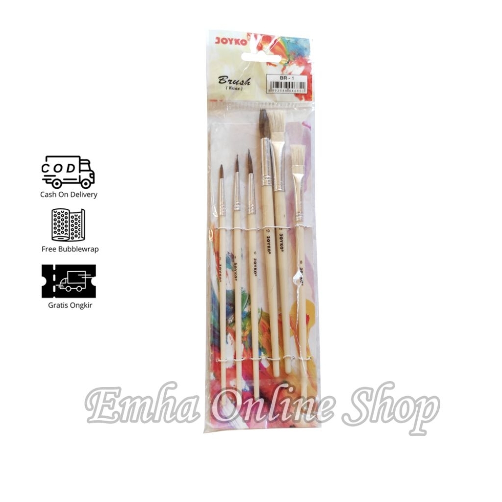 

Kuas Lukis Seni BR-1 Isi 6 Pcs Stationery Cat Air