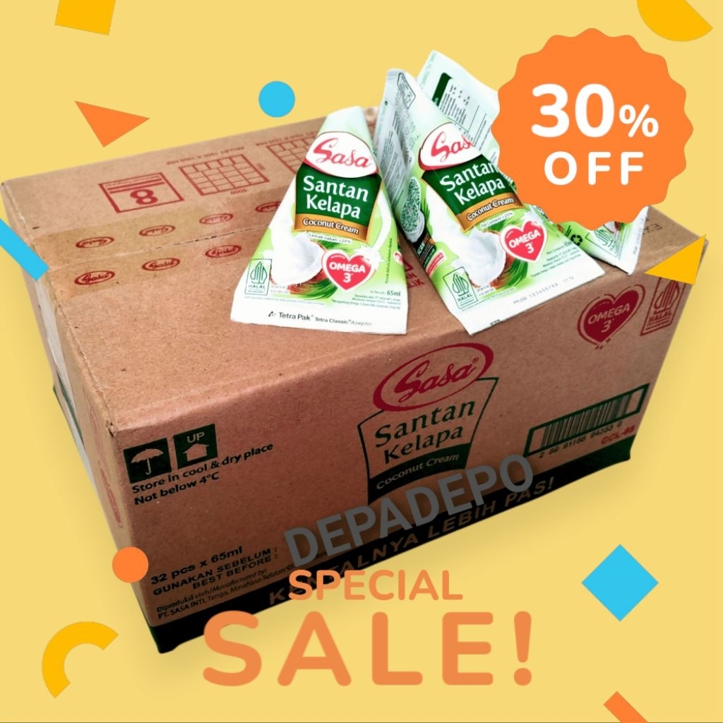 

candygurll Santan Sasa Instan 65ml 1 Dus Isi 32 pcs Santan Kelapa Cair Siap Pakai Murah Grosir