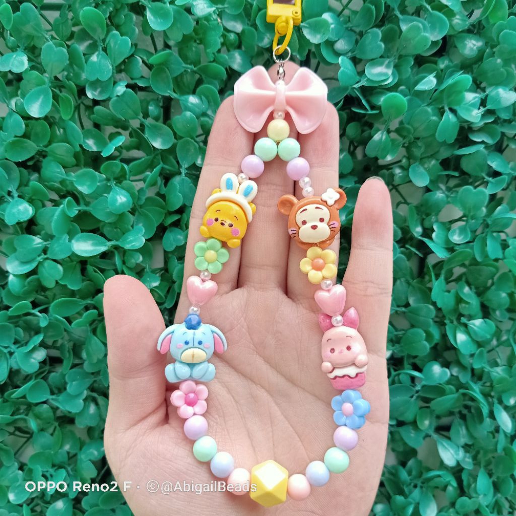 [Abigail.Beads] Gantungan HP Winnie The Pooh / Phone Strap Lanyard Manik Winnie The Pooh Tigger Eeyo