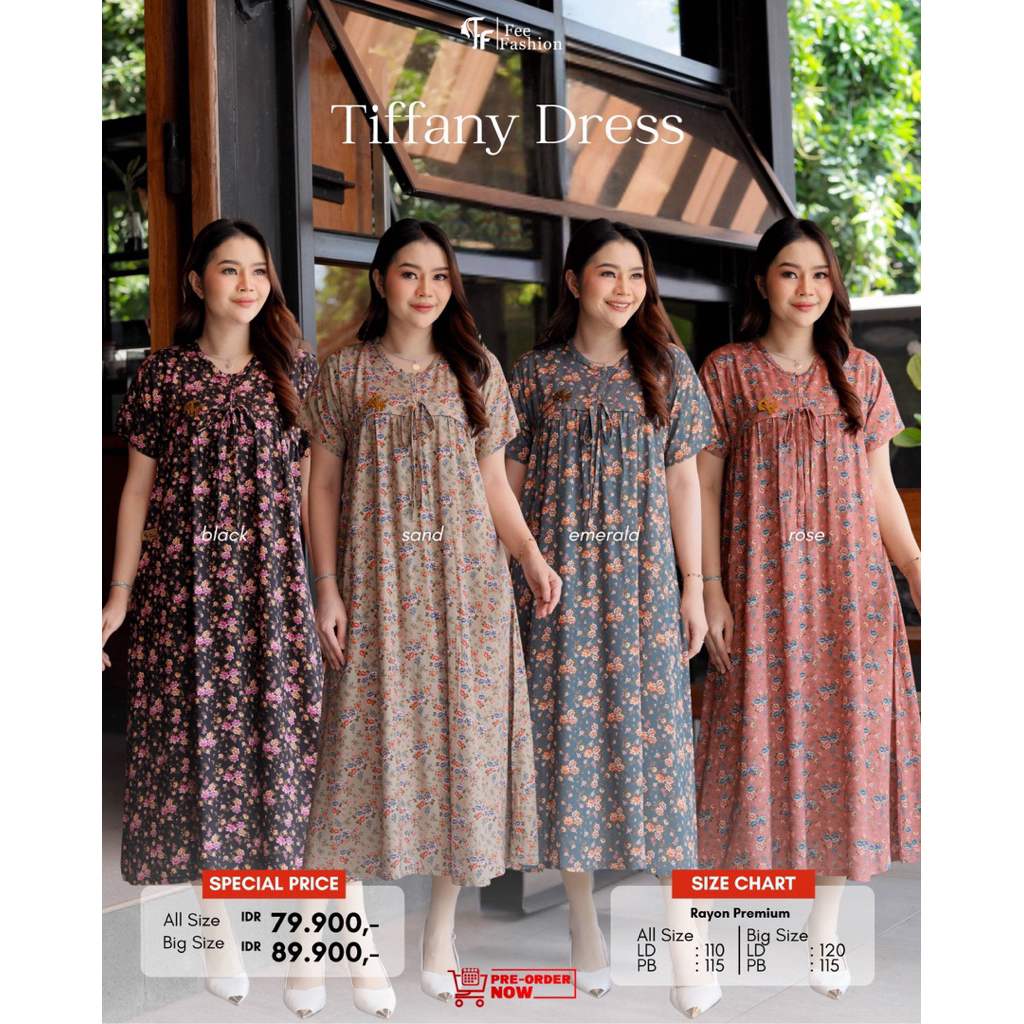 TIFFANY DRESS, daster fee fashion, daster adem, daster Rayon
