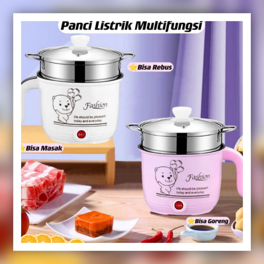 Panci listrik serbaguna multifungsi anti lengket 3 in 1