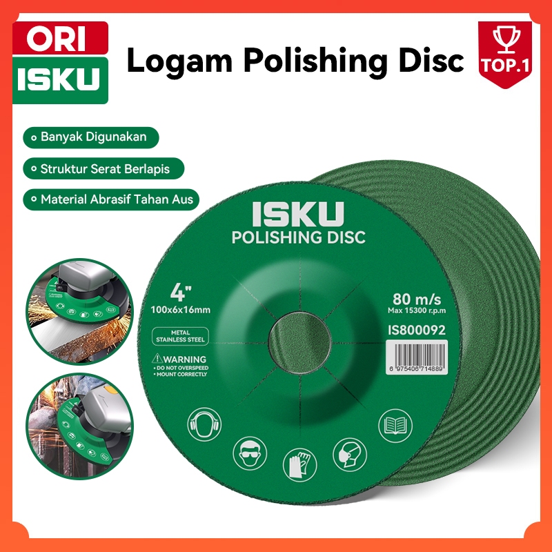ISKU Mata Gerinda Potong 4" Cakram Gerinda Intan, Batu Asah Mesin Gerinda, Cakram Poles Logam, Alat 