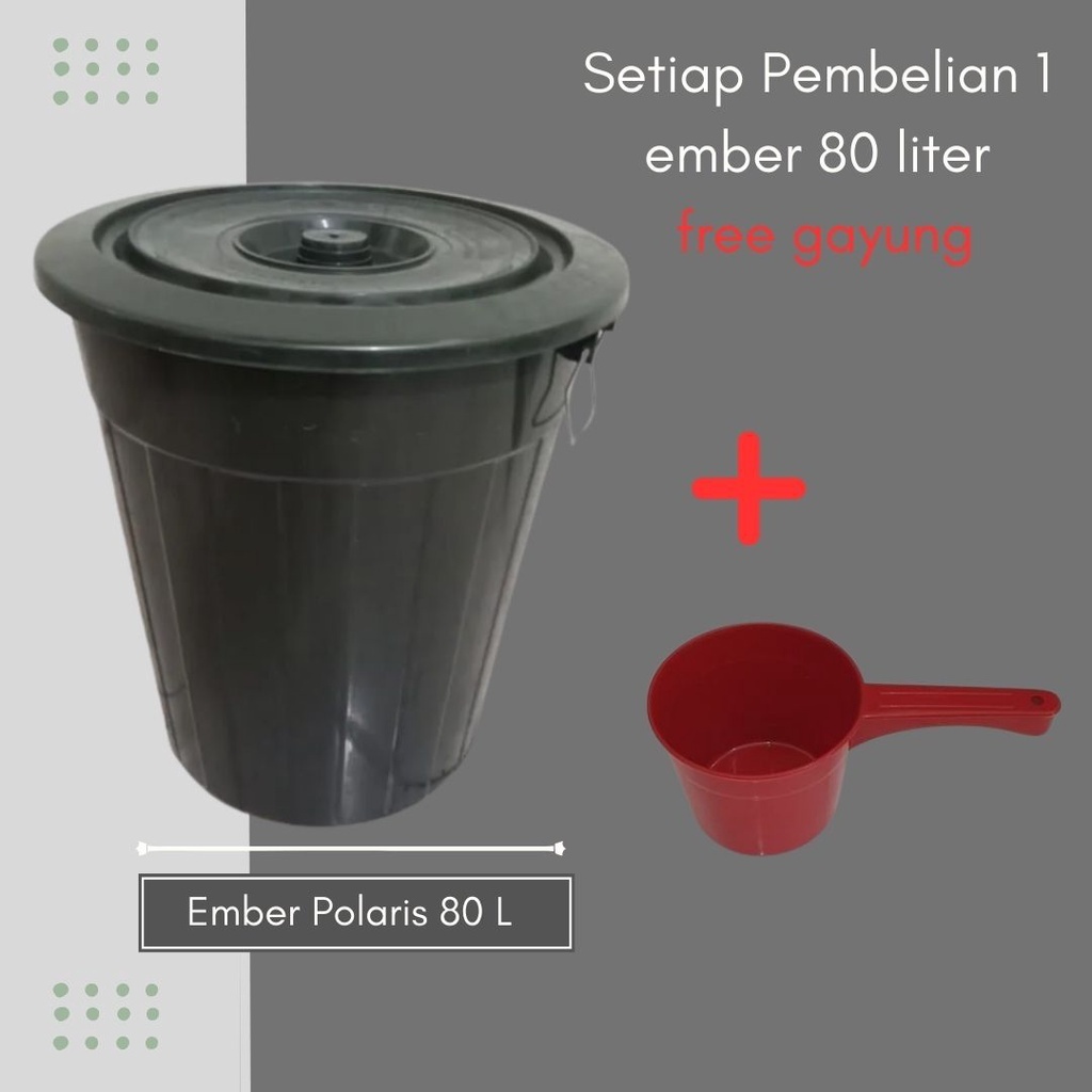 Ember Plastik Besar Kamar Mandi Bak Mandi Ember Plastik Jumbo Tutup Ember Plastik 60 Liter 80 Liter