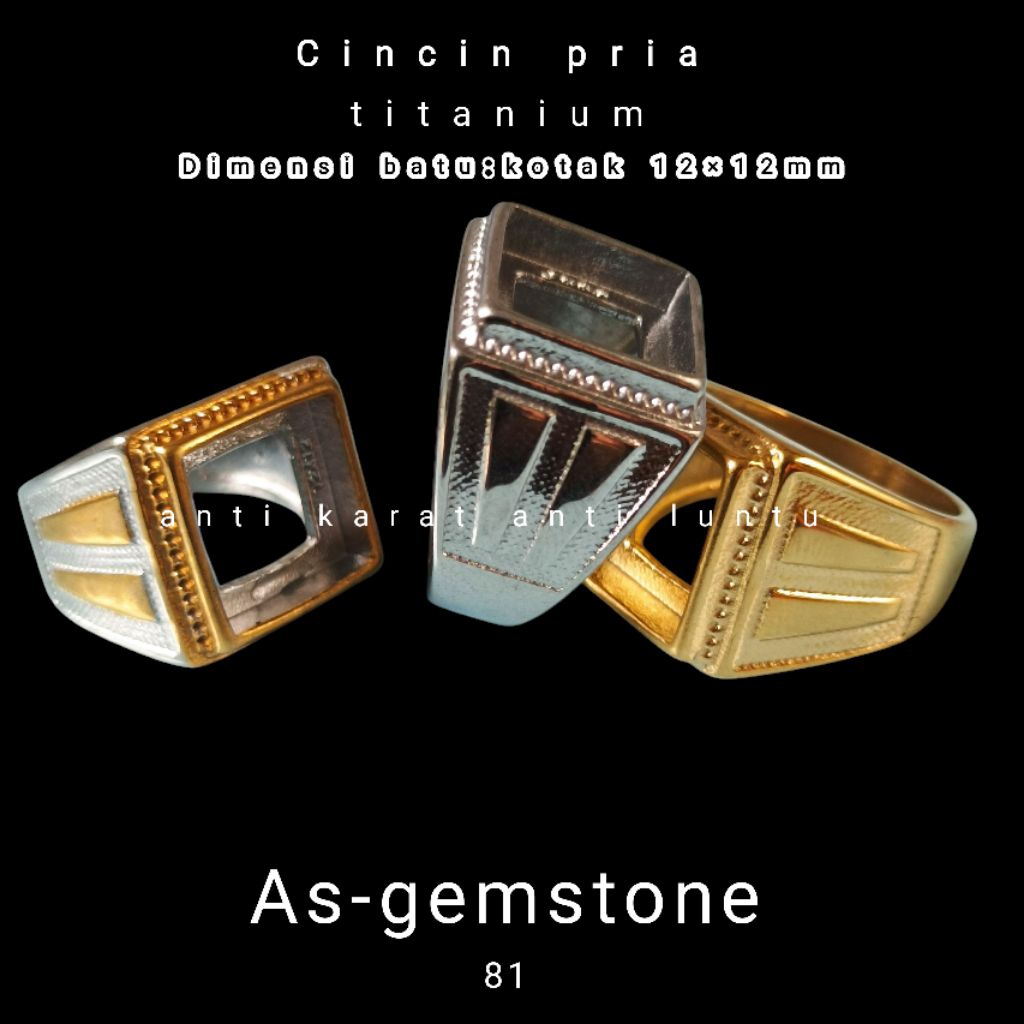 Emban Cincin Ring[titanium]kotak 12×12