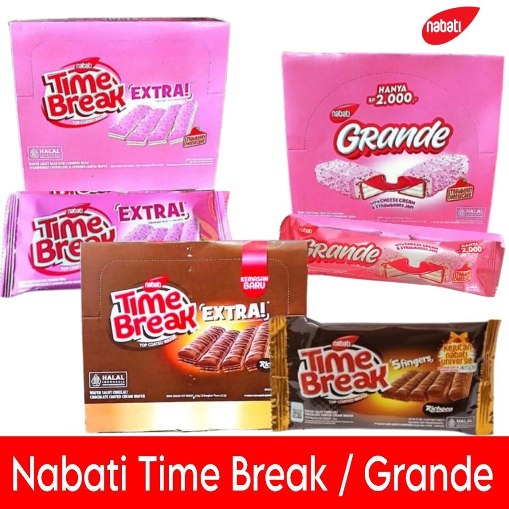 

Nabati Grande / Time break coklat Strawberry cheesecake isi 10pc