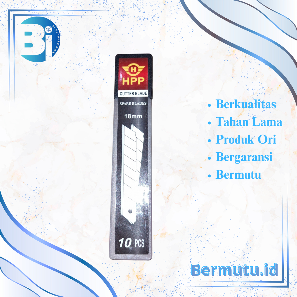 

Mata Pisau Cutter HPP 18mm Premium - Spare Blade Tajam Anti Karat (10 Pcs)