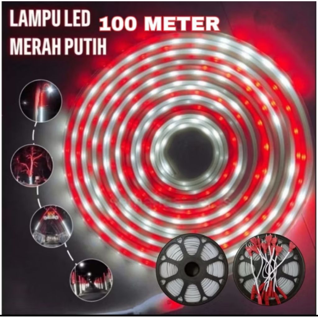 EVATECH Lampu Strip Hias Indoor-Outdoor 7m Merah-Putih EV-107