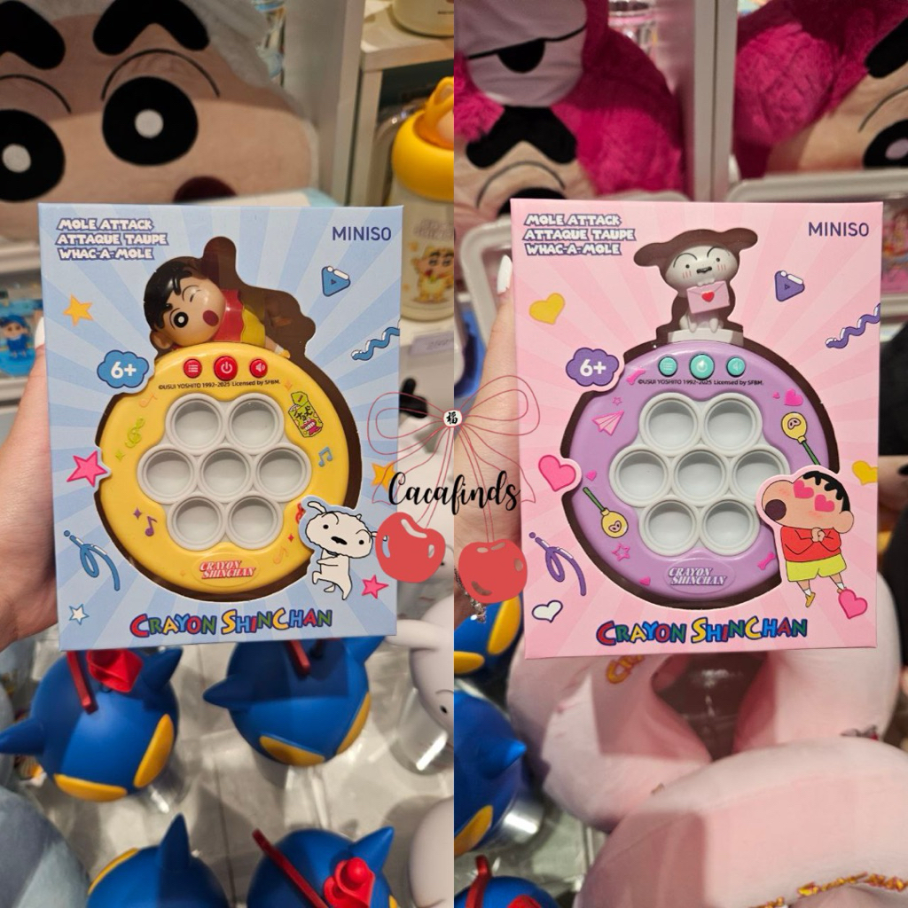 MINISO x Shinchan‼️Mainan Pop it Quick Push Game Mole Attack Crayon Shinchan Collection (Shiro / Shi