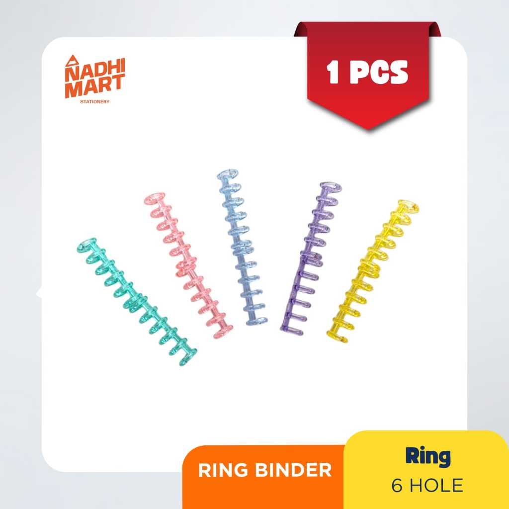 

RING BINDER 6 HOLE LOOSE LEAF NOTEBOOK RING PLASTIK ISI 2