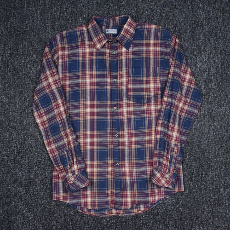 REEVANT Kemeja Flannel One Pocket Lengan Panjang Big Size Jumbo M L XL 2XL 3XL 4XL 5XL