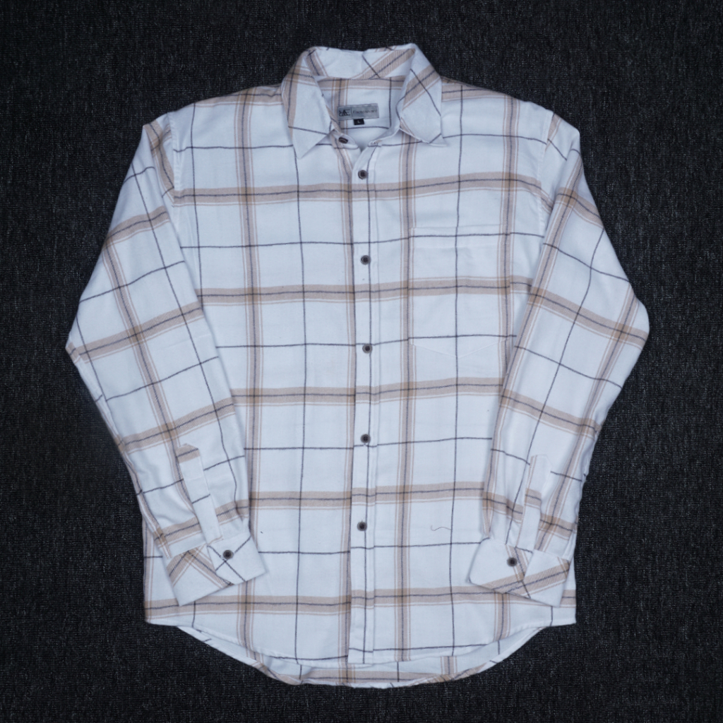 REEVANT Kemeja Flannel One Pocket Lengan Panjang Big Size Jumbo M L XL 2XL 3XL 4XL 5XL