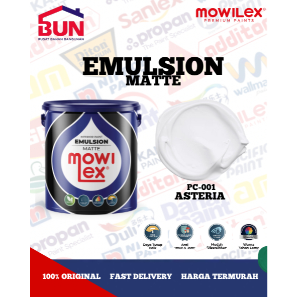 Mowilex Emulsion Cat Tembok Interior 20 Liter - ASTERIA (TINTING)