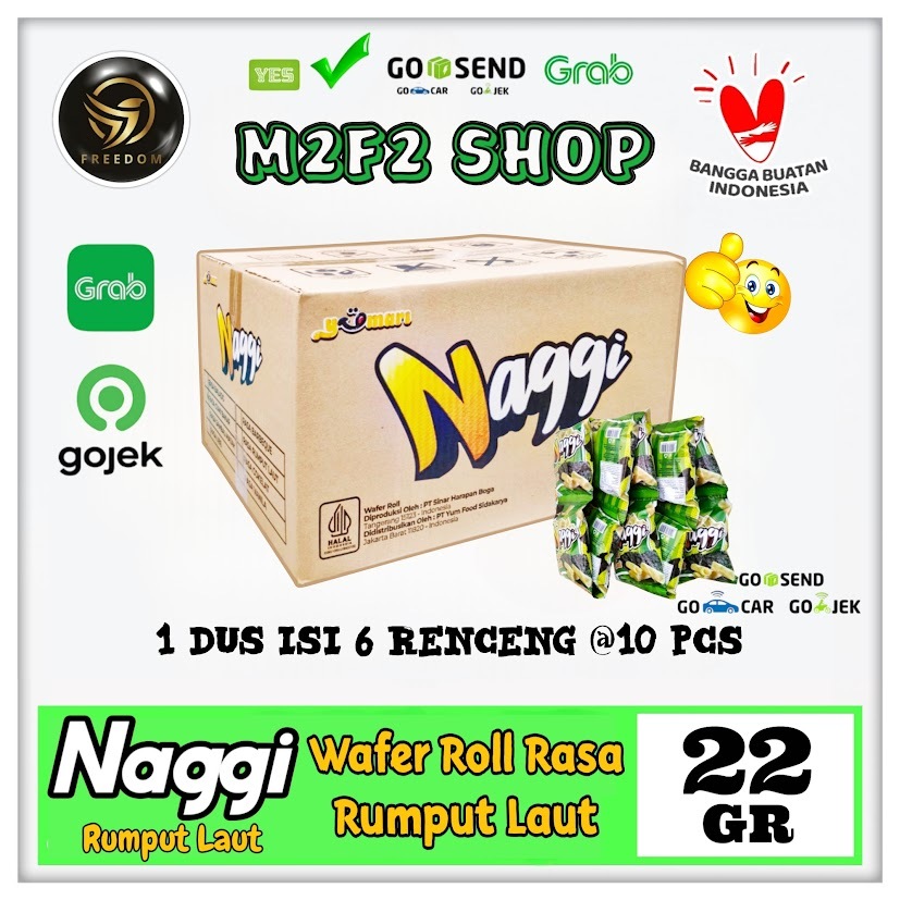 

Snack Naggi Wafer Roll Rasa Rumput Laut Sachet - 22 gr Kemasan Karton (Khusus Bluebird/Gosend/Grab)