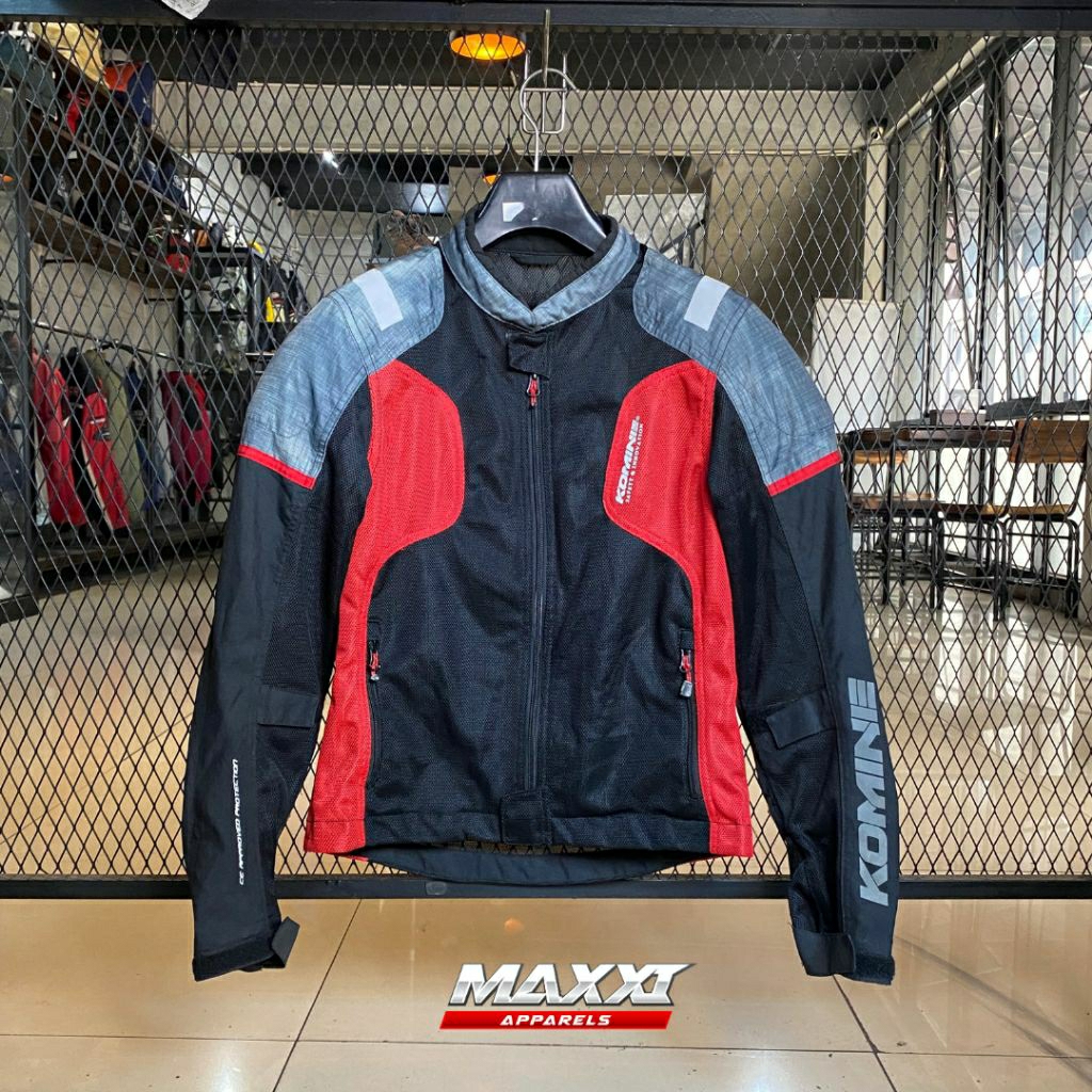 Jaket motor komine | 07-116 Tricolor | Jacket touring Pria | Original Komine