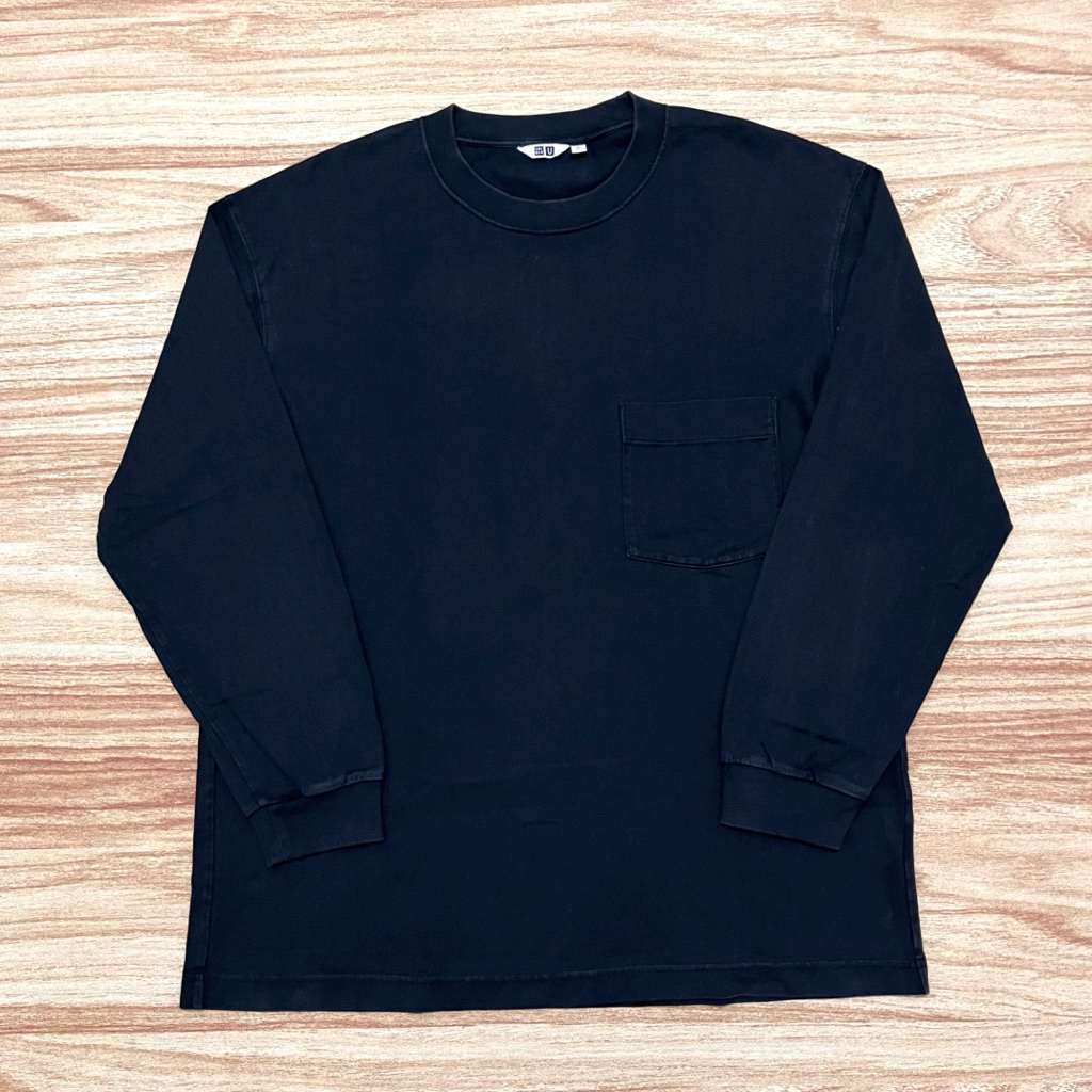 T-Shirt UNIQLO U Pocket Long Sleeve Black (XL)