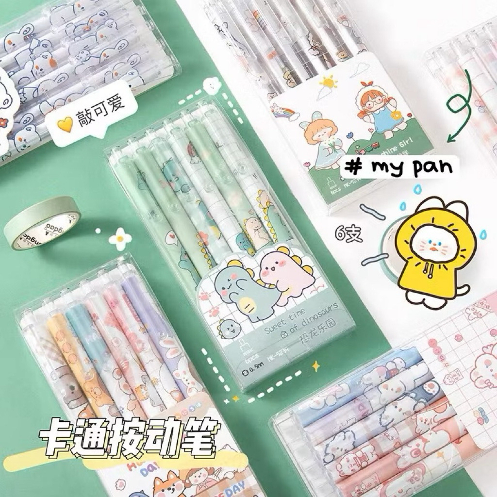 

[ KAWAIISTUFF ] Pulpen Gel Lucu Set 6in1 | Set Pulpen Gel 6Pcs | Pulpen Gel Karakter Lucu 6Pcs