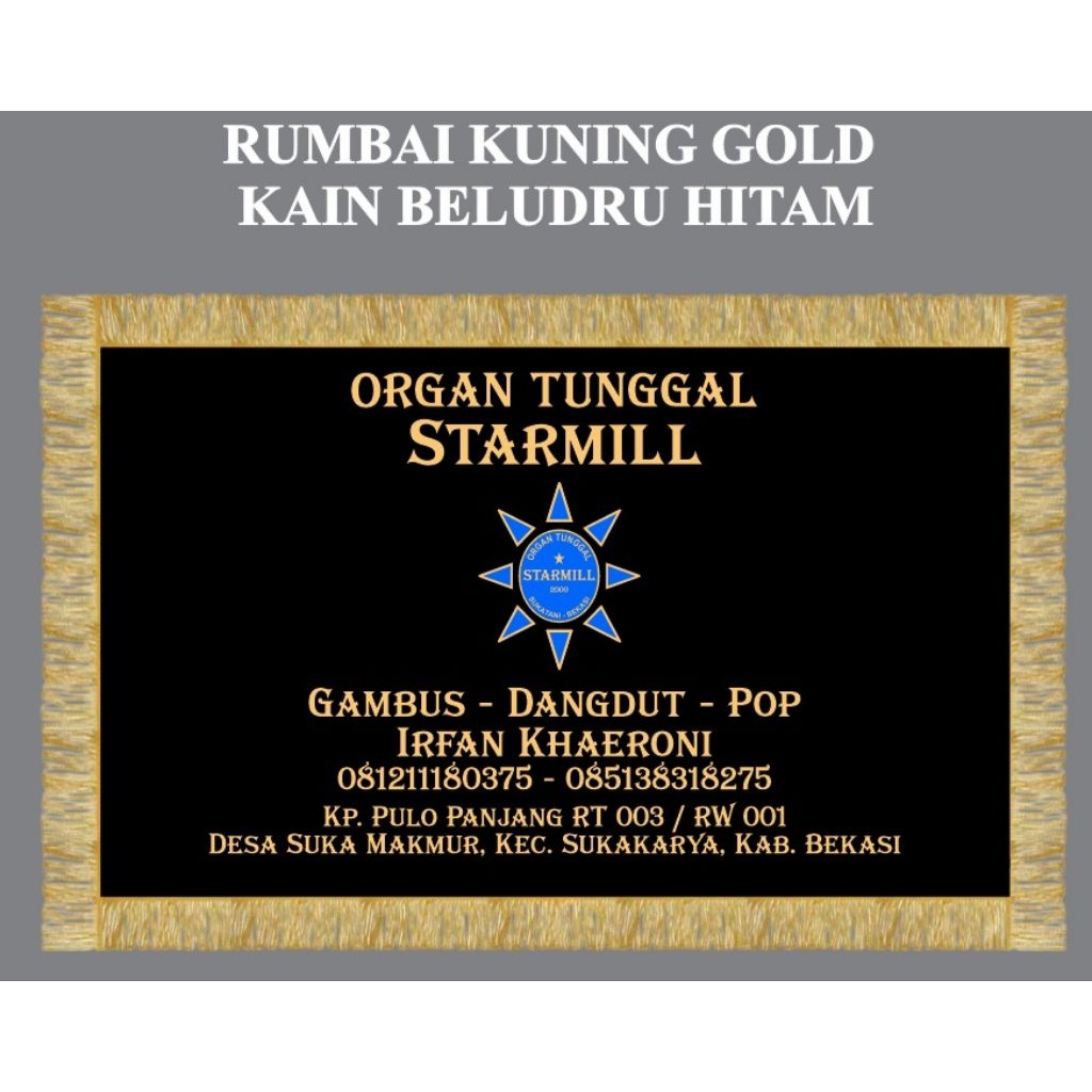 SPANDUK RUMBAI KAIN BLUDRU PREMIUM CUSTOM SABLON
