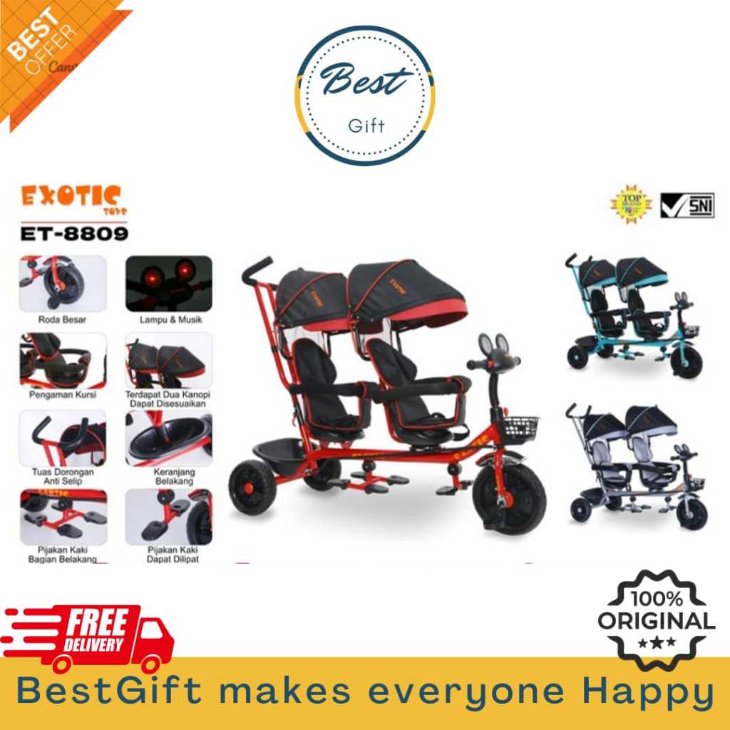 TRICYCLE EXOTIC ET-8809 SEPEDA (TWINS)