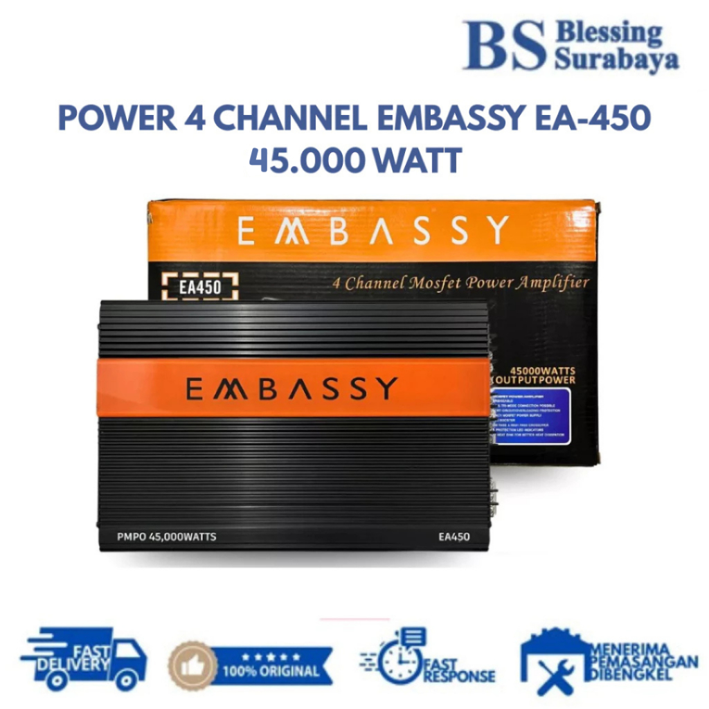 POWER MOBIL 4 Channel EMBASSY EA-450 & Power Embassy EM 4500.4 Power Amplifier 4 channel