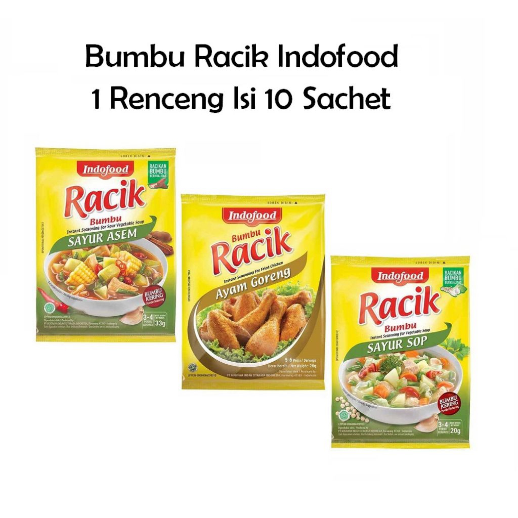 

Bumbu Racik Instan indofood 1 renceng@10 sachet