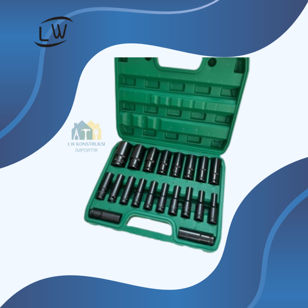 MATA KUNCI SOK IMPACT DRIVER SOCKET SLEEVE IMPACT WRENCH 1 SET 20PCS